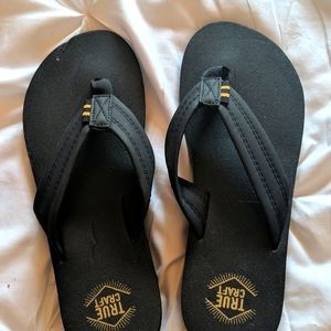 black true craft flip flops